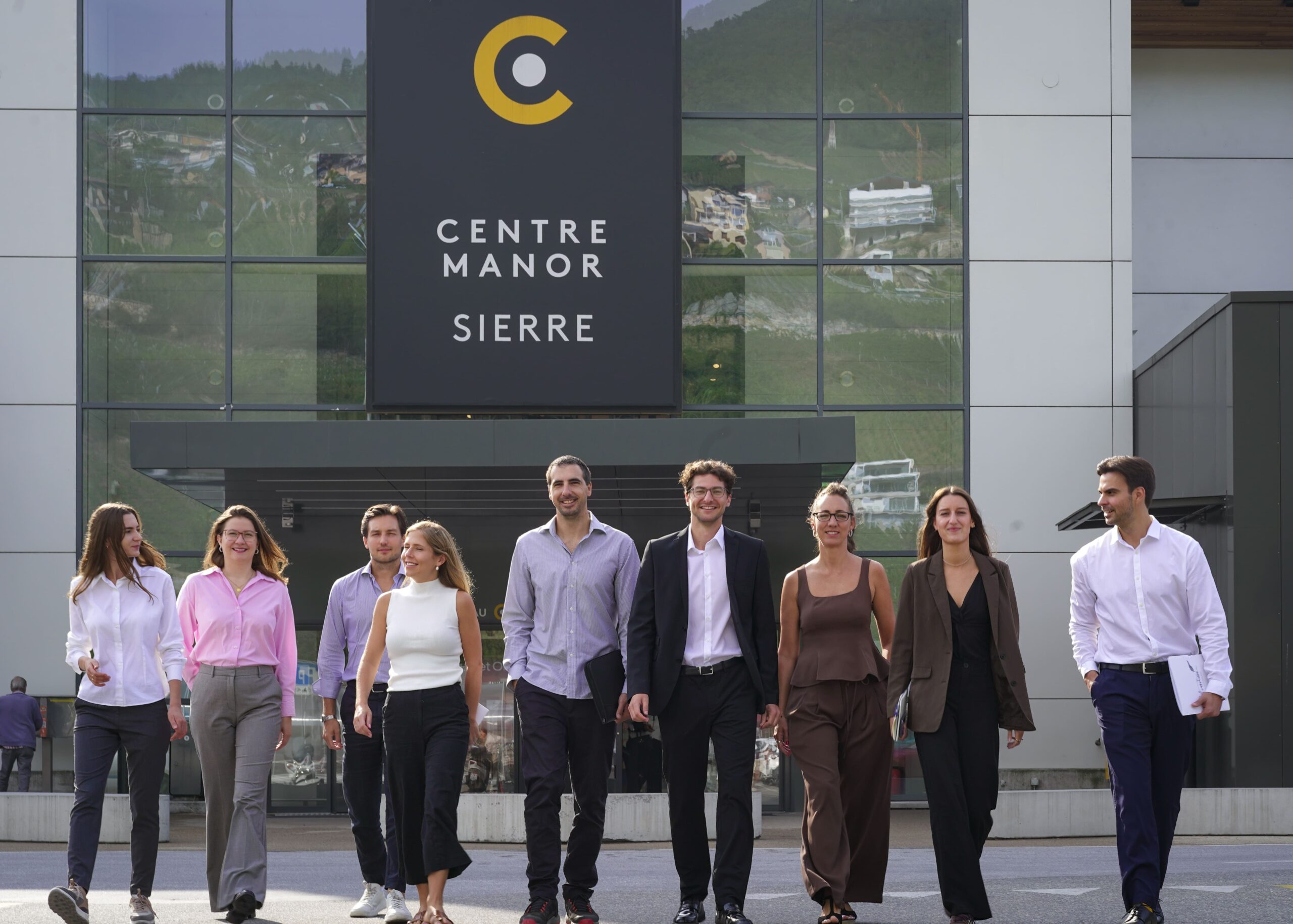 The Silvermere Team in front of the Centre Manor Sierre